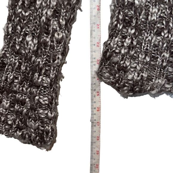 Ladies Size M Absinthe Heathered Brown Mock Neck Braid Ribbed Knit Sweater - Picture 4 of 9